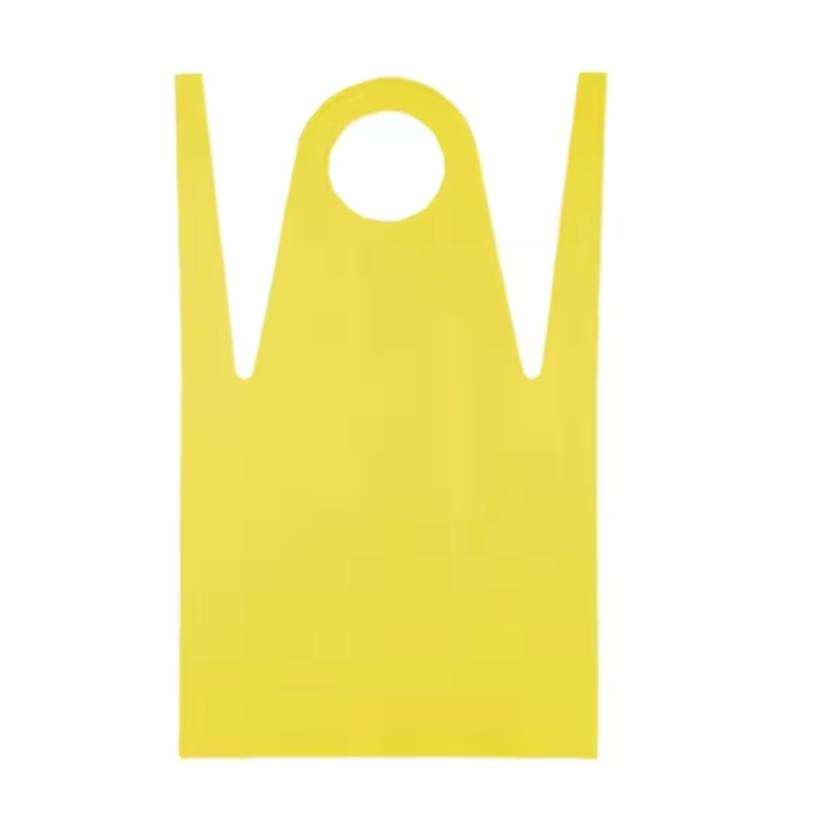 Medical Disposable Waterproof Plastic PE Apron Blue Yellow White Colors Without Sleeves Sleeveless Apron