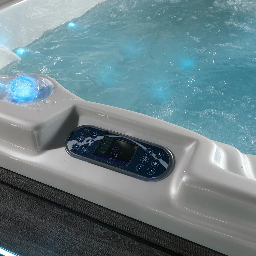 Коричневый акриловый спа-бассейн с гидромассажем для улицы