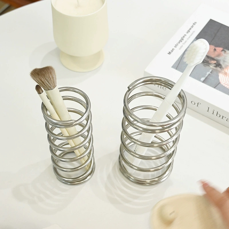 Spiral Pen Pot Metal Pencil Holder Toothbrush Holder Cup Wbb29966