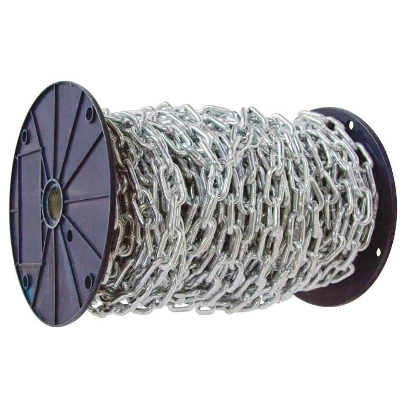 Chain 3/16" G-30 Proof Zinc Plated Coil Chain, 250'/Round Pail