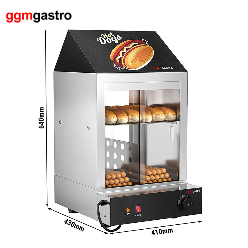Stainless Steel Hot Dog Warming Showcase Food Warming for Restaurant Kitchen Cabinets