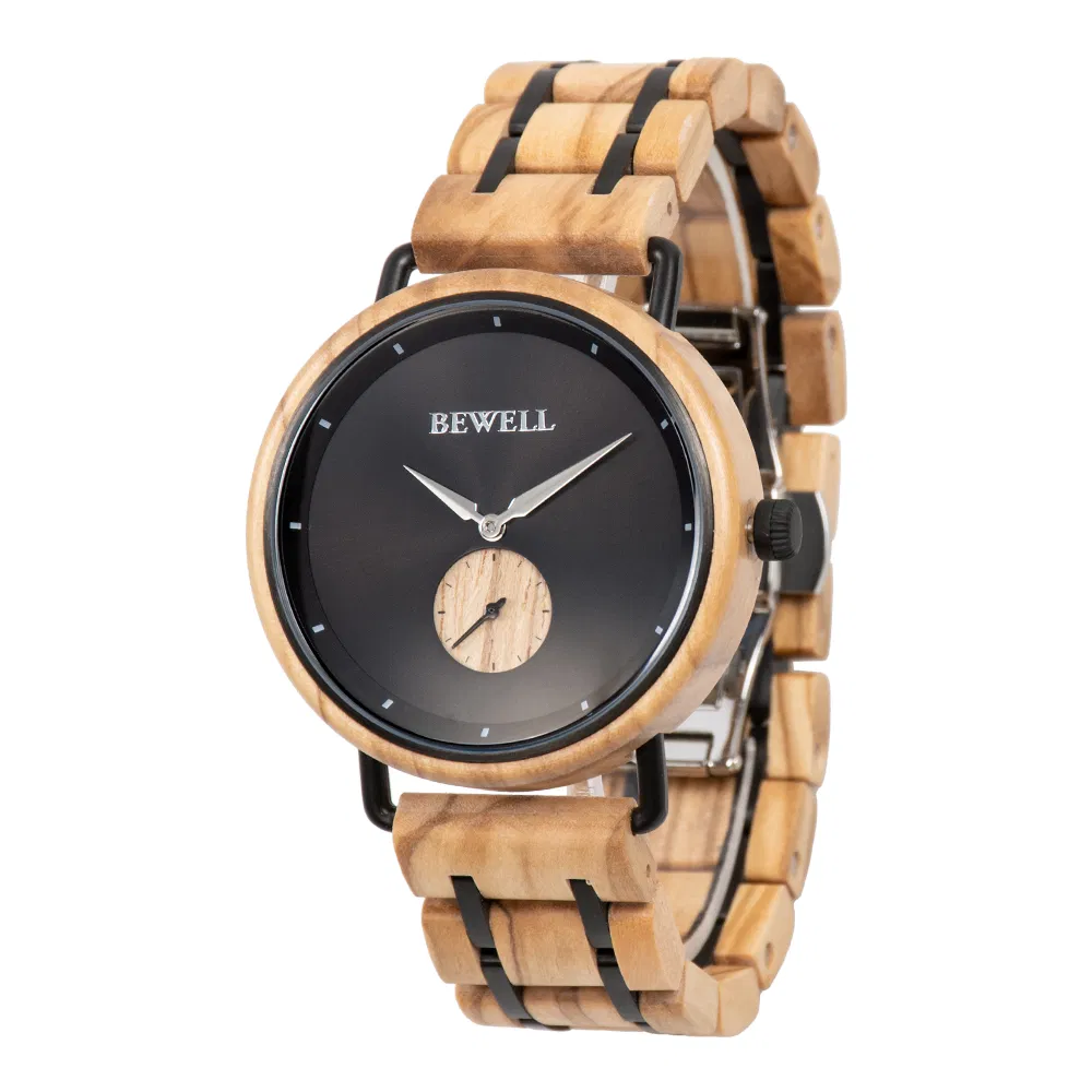 Custom OEM Bamboo Wood Chronograph Men Private Label Wood Watch