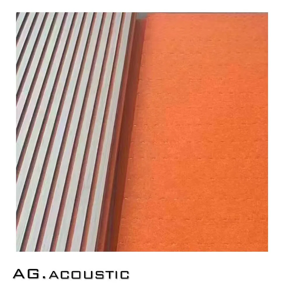 AG. Acoustic Wood Veneer Surface Acoustic Polyester Felt Soundproofing Timber Slats Panel