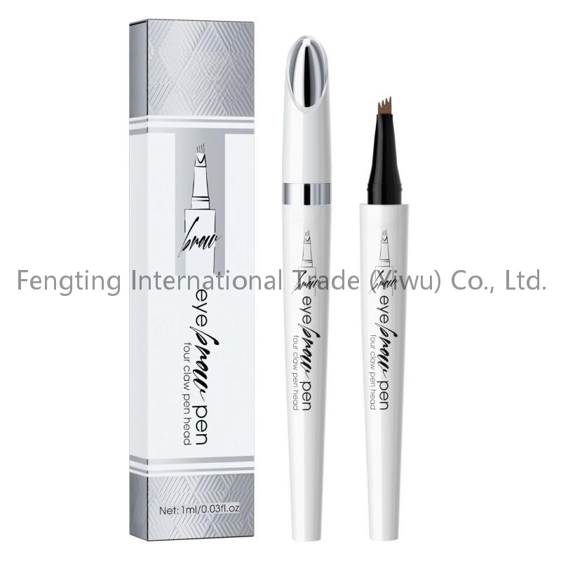 4 Fork Tip Private Label Eyebrow Pencils Against Water Black Brown 4-Point Microblading Pen for Eyebrow Tattoo