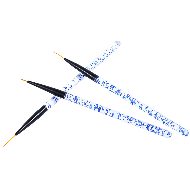 Professional Custom Logo Nail Drawing Point Pen Acrylic Hnadle Nylon Hair Nail Art Painting Line 3D Nail Brush Set