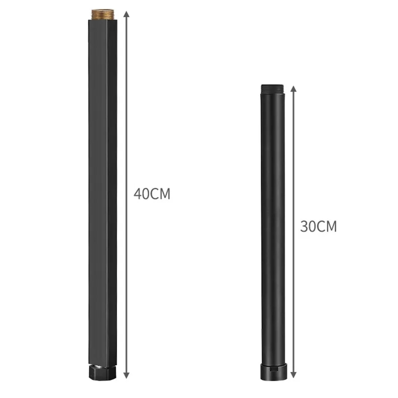 Round/Square Extension Tube 30/40cm Shower Faucet Extra Extend Tube Black Golden White Color Universal Interface Extend Tubes