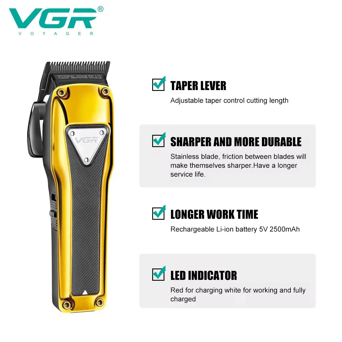 USB Charge Adjustable Best Haircut Machine Portable Rechargeable Hair Clipper