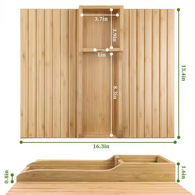 Modern Minimalist Bamboo Portable Anti-Slip Back Home Sofa Armrest Tray