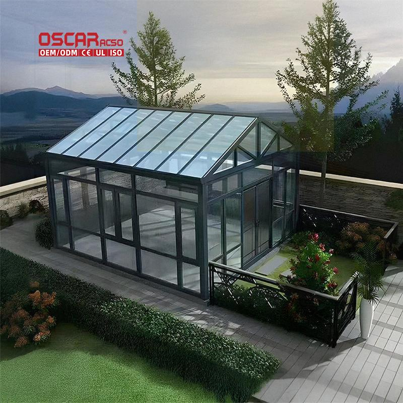 Aluminum Alloy Frame Tempered Glass Roof Prefab Stylish Ideal for Garden Backyard Outdoor Use Sunroom