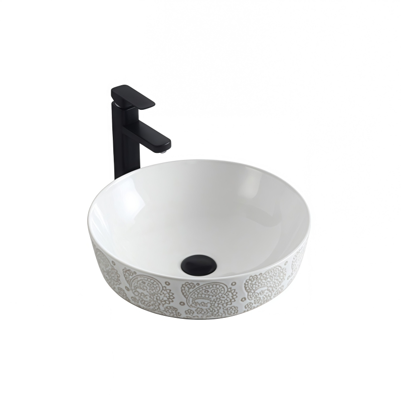 Round Shape Ceramic Hotel Wash Basin Bathroom Counter Top Sink Bowl Manufacturer