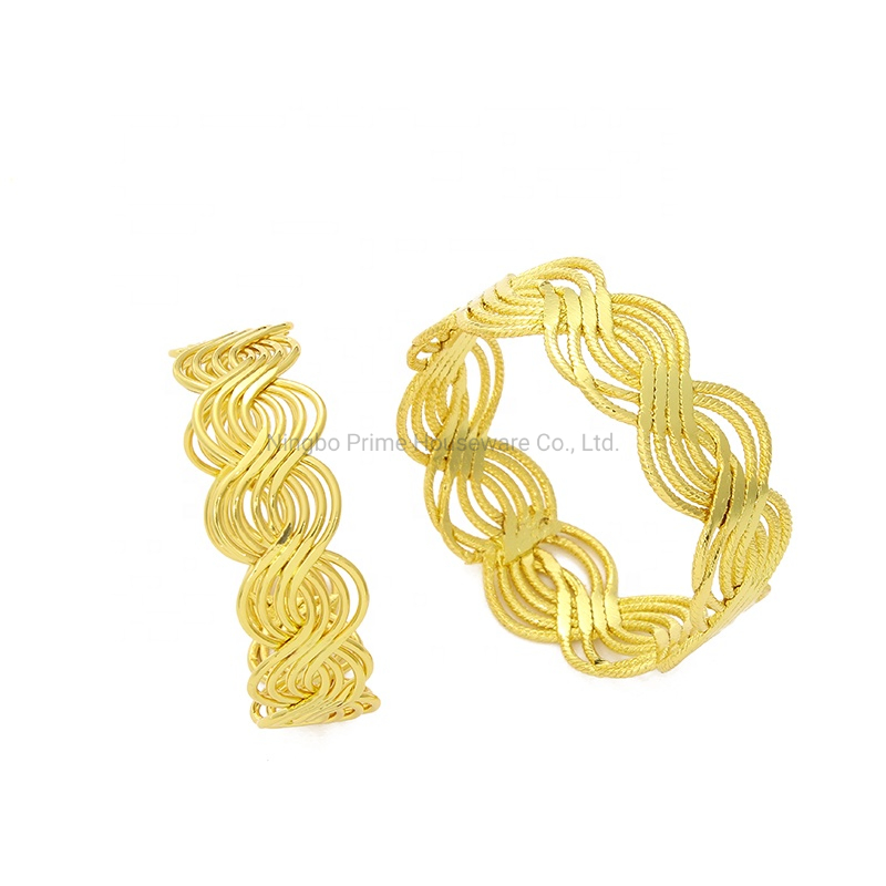 Metal Gold Braided Wave Shape Woven Napkin Ring for Everyday Use