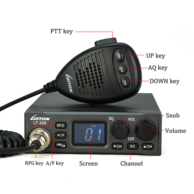 Cheap and High Quality 27MHz CB Radio Am/FM with Sq/Asq Function Lt-308