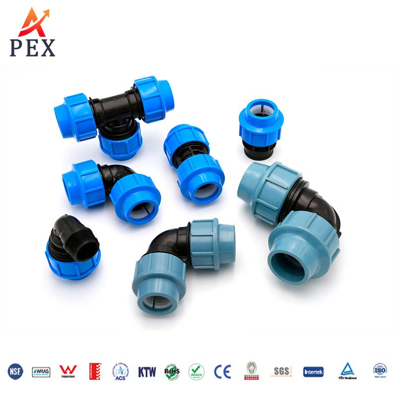 Pn10/Pn16 PP Compression Fittings for Irrigation & Water Systems - 1MPa/1.6MPa Pressure Rated Heavy Duty Pipe Connectors
