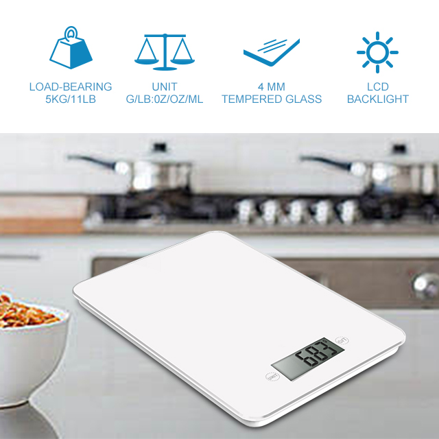 Кухонные весы цифровые, 5 кг, черные