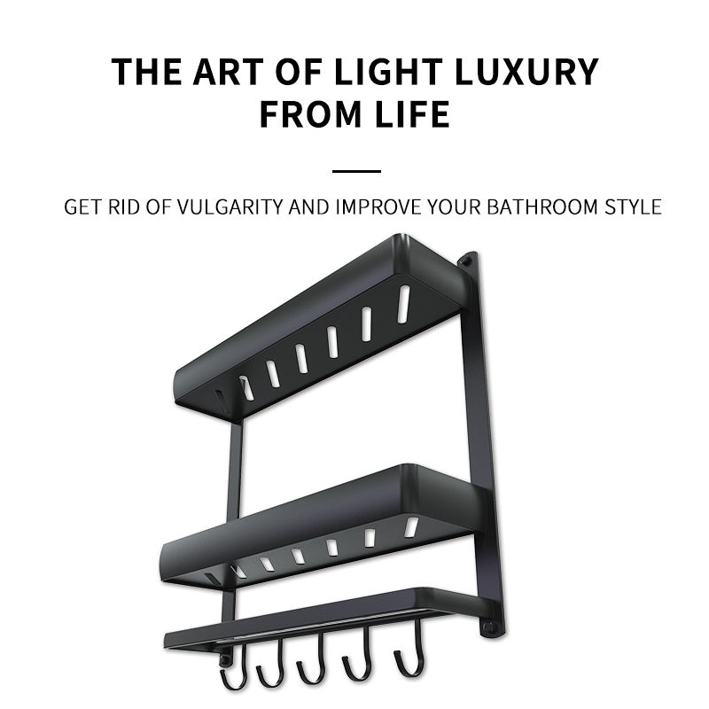 Полка для ванной Black Shampoo Rack, органайзер для хранения