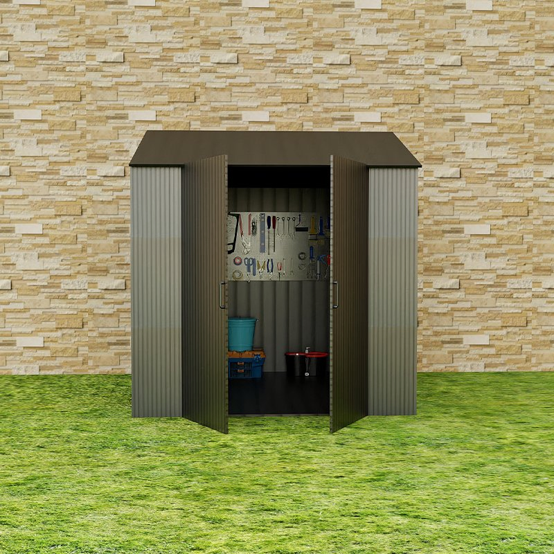 All-Weather Aluminum Shed with Floor, Tool Bike Storage Shed for Garden Yard