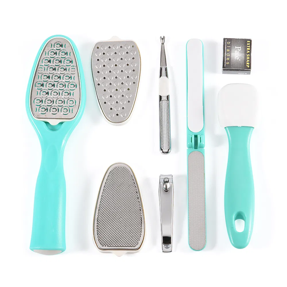 8PCS Manicure Pedicure Skin Care Tool Nail Art Set Dead Hard Callus Remover Scraper Foot File Kit