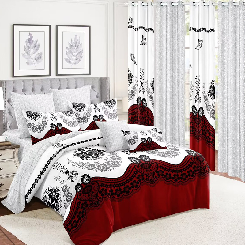 Green Polyester Printing Bed Sheet Light-Industry-Daily-Use Pillowcases Double Coverlets High End Comforter Cover Colored Curtains Soft Bedspread Set Supplier