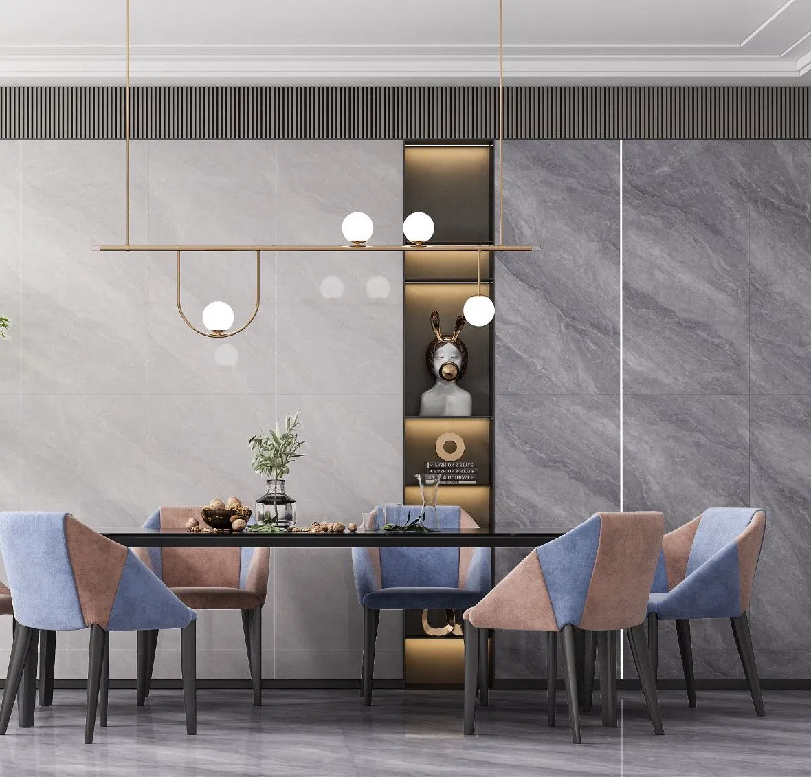 Стильная серая мозаика из фарфора для интерьера