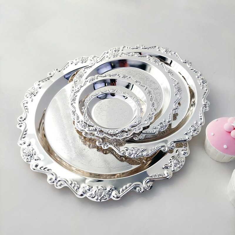 High Quality Gold Rim Dinner Glass Charger Plate Transparent Plates for Wedding Eventno