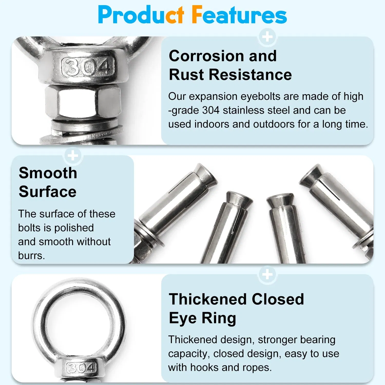 Expansion Lifting Eyebolt M10X60mm Eye Ring Bolt