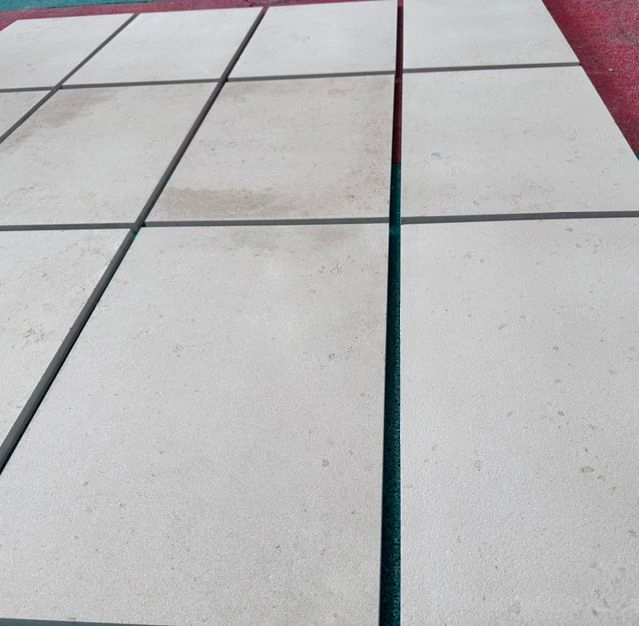 Sandblast Limestone Castle Beige Tile and Stair