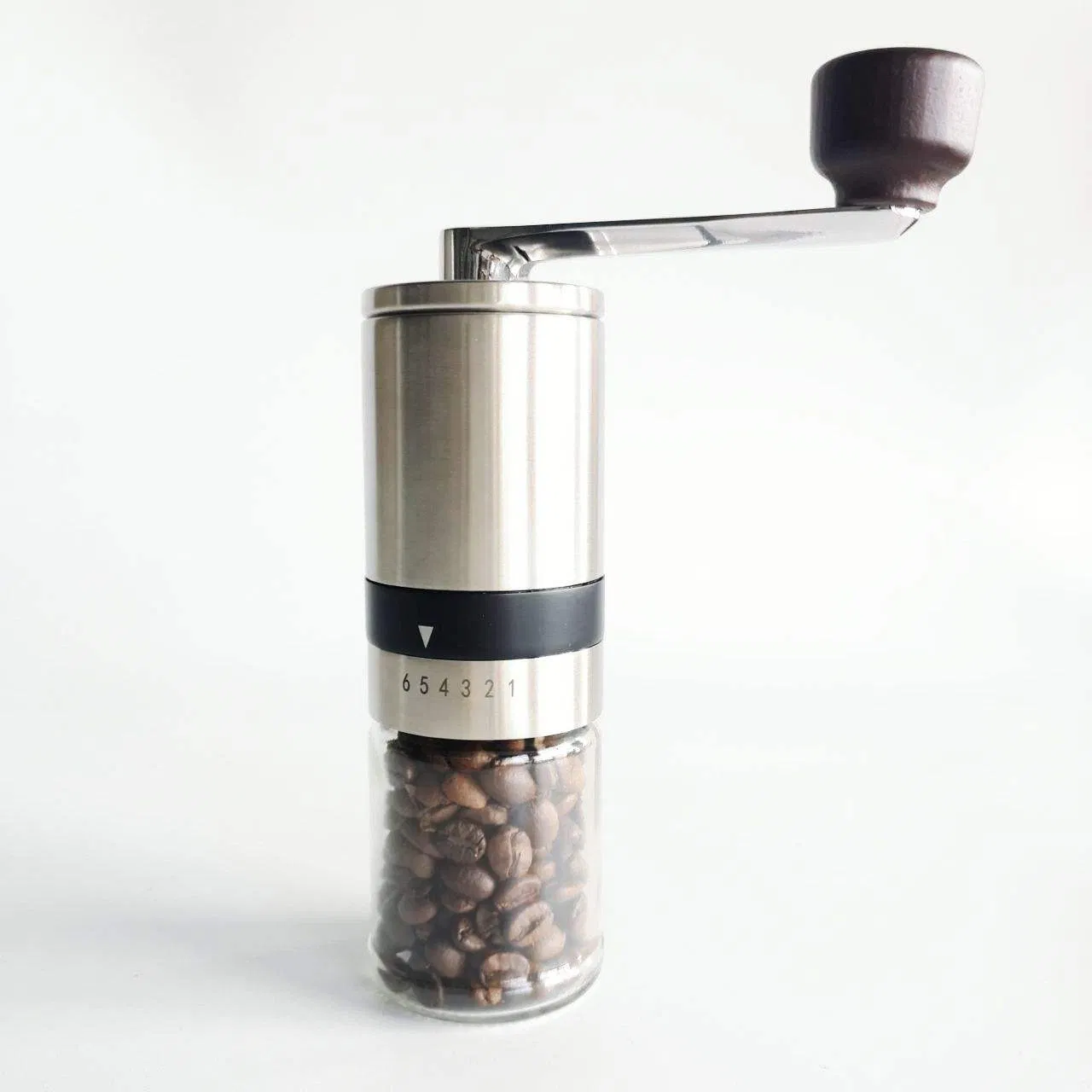 Low MOQ Customized Manual Glass Bottle Coffee Bean Grinder Hand Crank Coffee Grinder