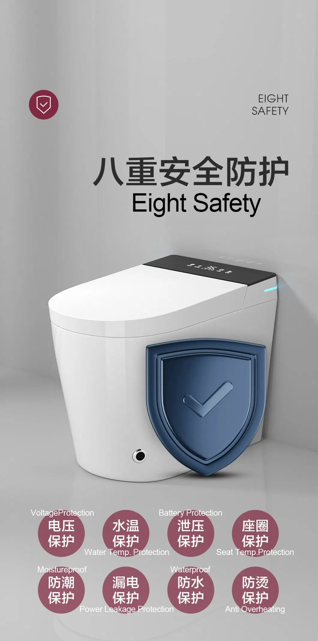 Modern Small Size Space Saving Bathroom Wc Cheap Commode Intelligent Smart Toilet