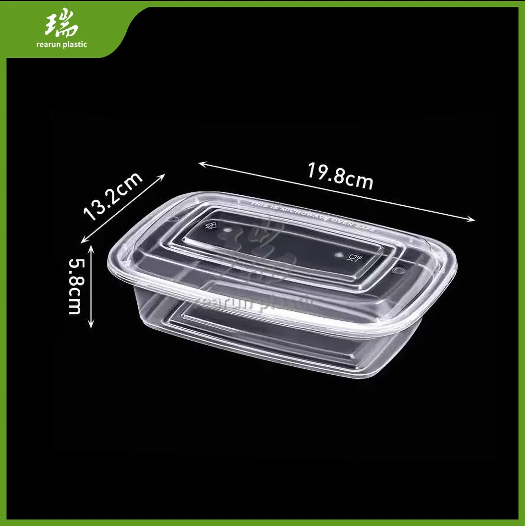 Rearun PP Food Containers Manufacturers Containers Takeaway China American Style Disposable Lunch Container with Lid