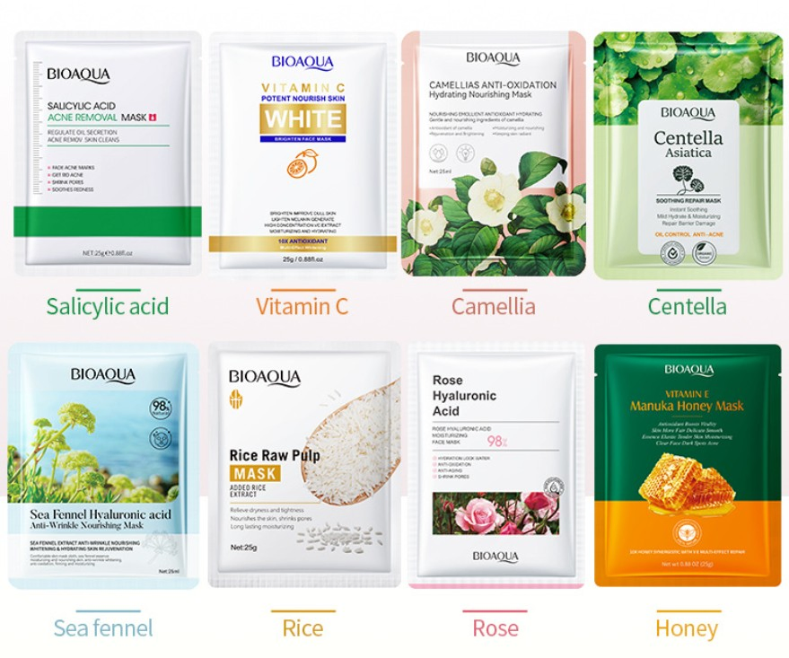 Wholesale Aloe Vera Sheet Face Mask Natural Silk Facial Mask Custom Cotton Skin Care Korea Moisturizing Aloe Facial Masks