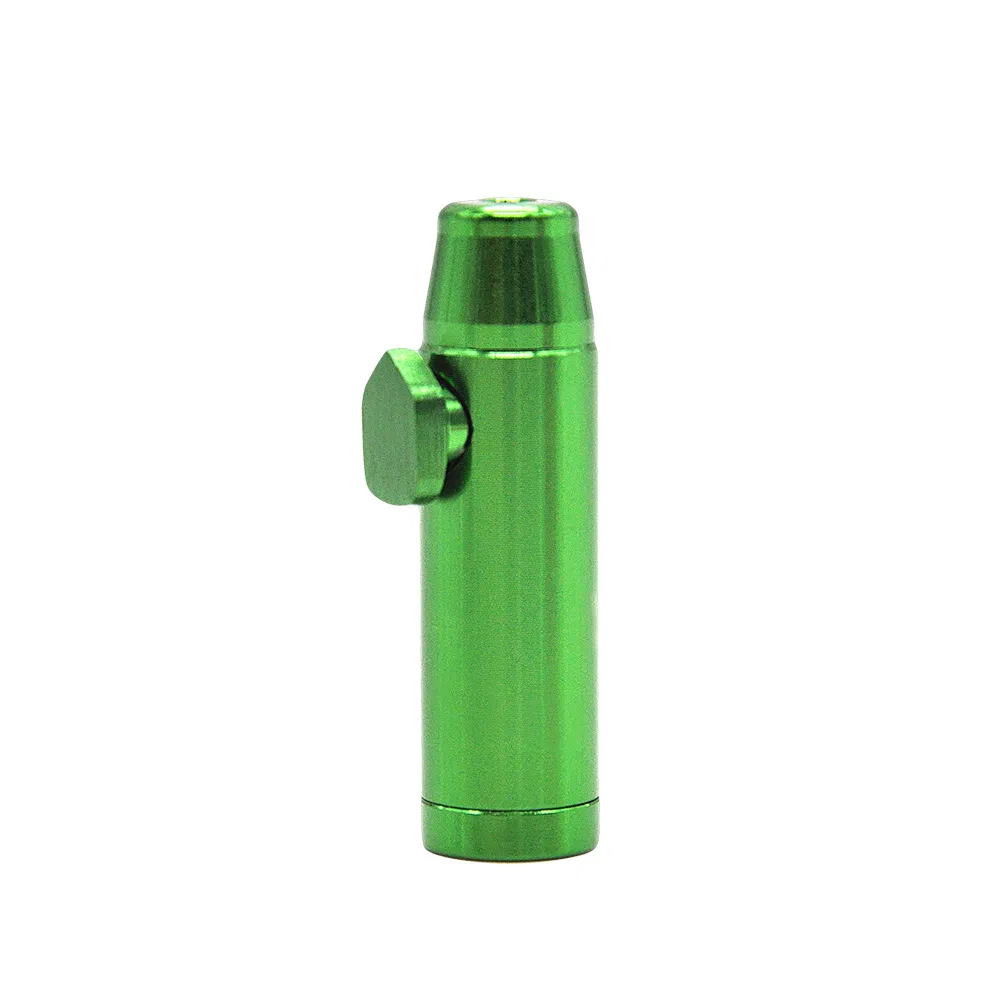 Metal Pipe Bullet Rocket Shaped Snuff Snorter Sniff Dispenser Nasal Hand