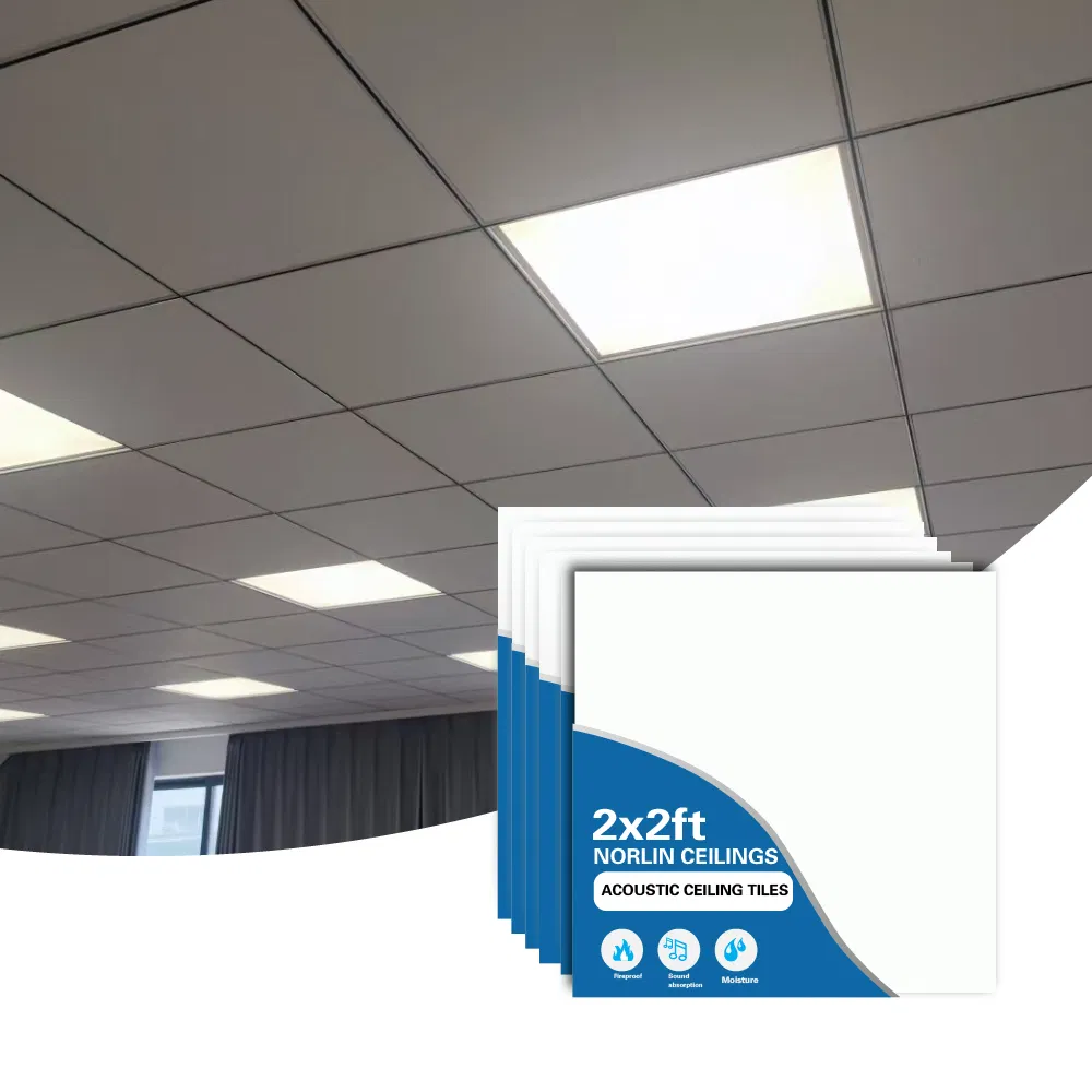 60X60cm Mineral Wool Suspended Ceiling Tiles Rockwool Nrc 0.9