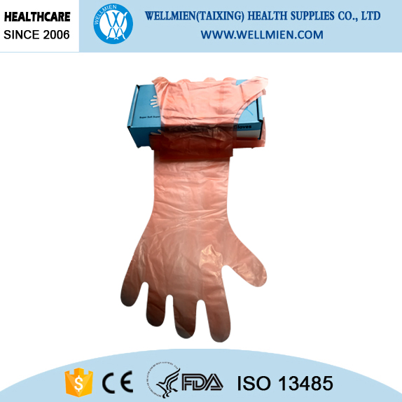 Farm Slaughtering Use Long Sleeve Disposable Plastic Slaughtering Glove