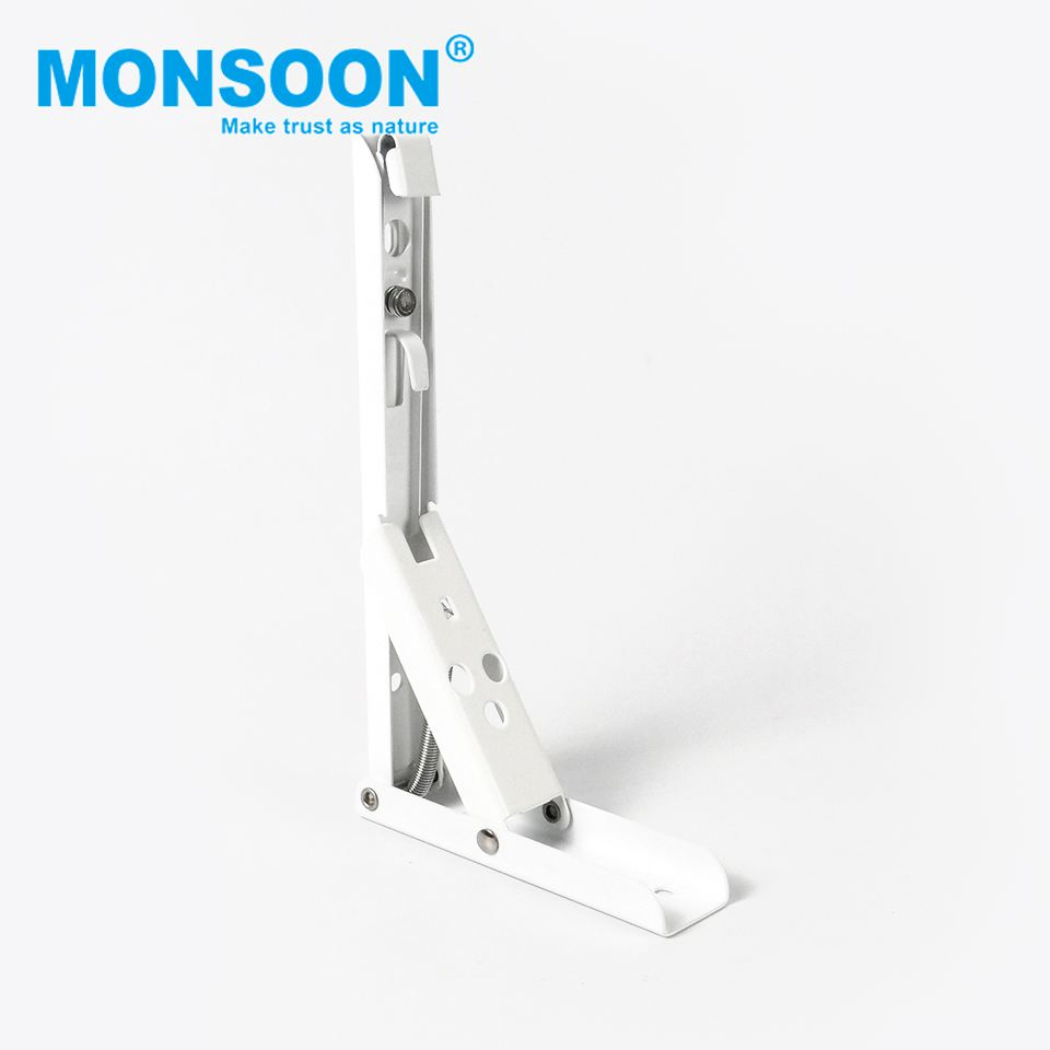 Heavy Load Stainless Steel Adjustable Shelf Support Table Brackets Powder Coated F Angle Wall Mounting Folding Shelf Brackets with Screws