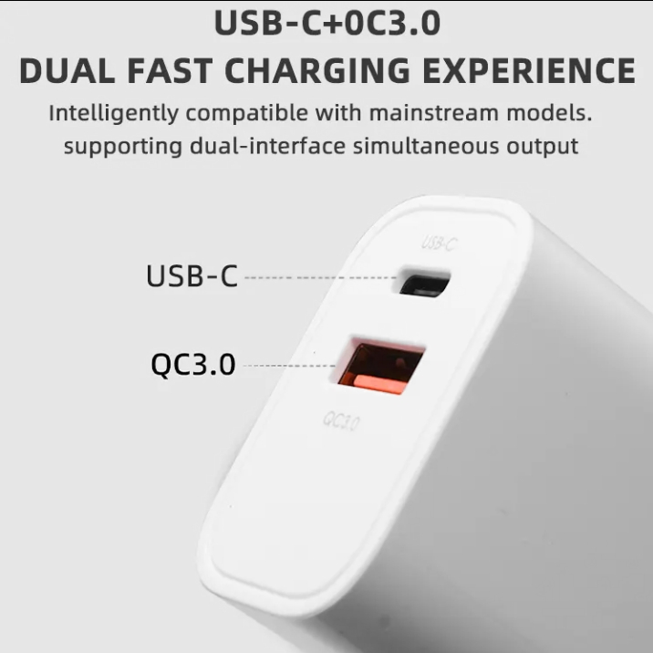 Зарядное устройство 20W с двумя портами USB-C