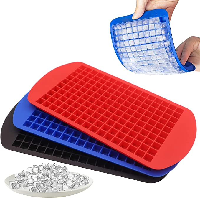 Silicone Mini Ice Cube Trays 160 Crushed Ice Cube Molds Easy Release