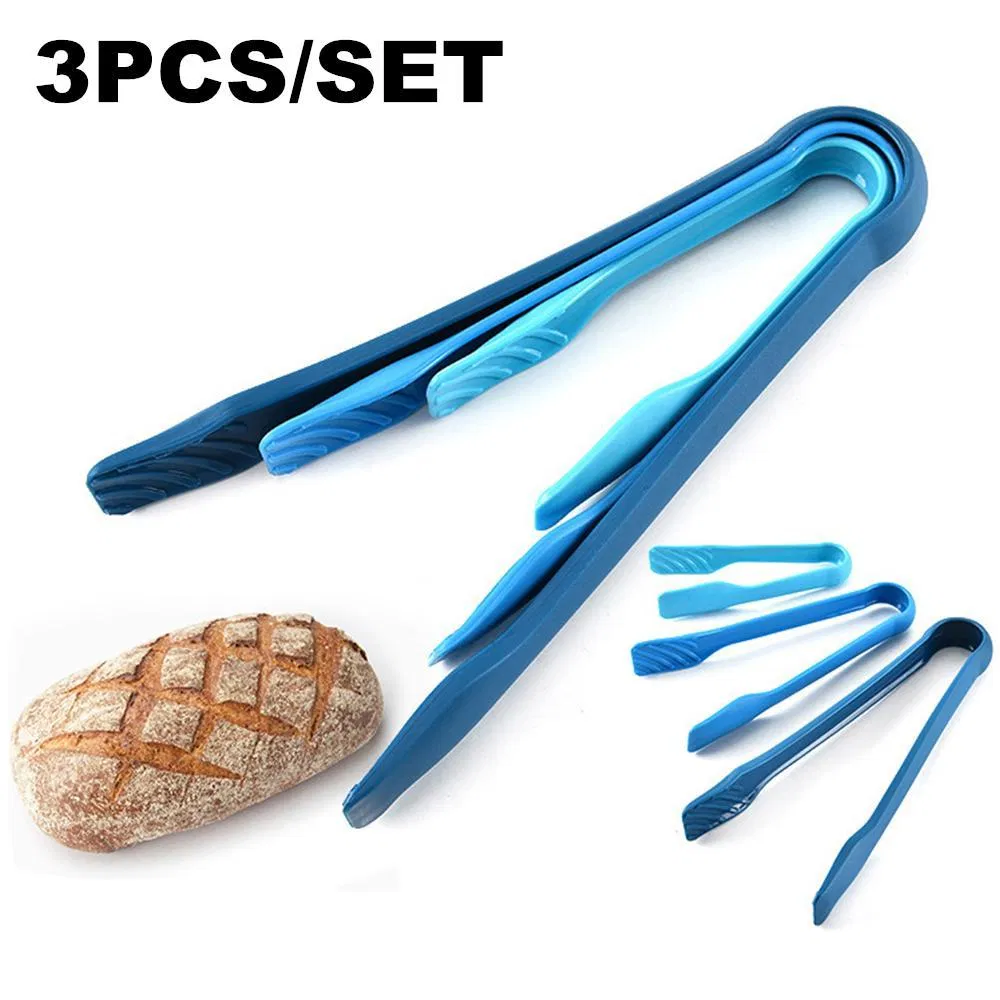 3PCS PP Plastic Silicone Food Tong Kitchen Tongs Non-Slip Cooking Clip Clamp BBQ Salad Tools Grill Kitchen Accessories