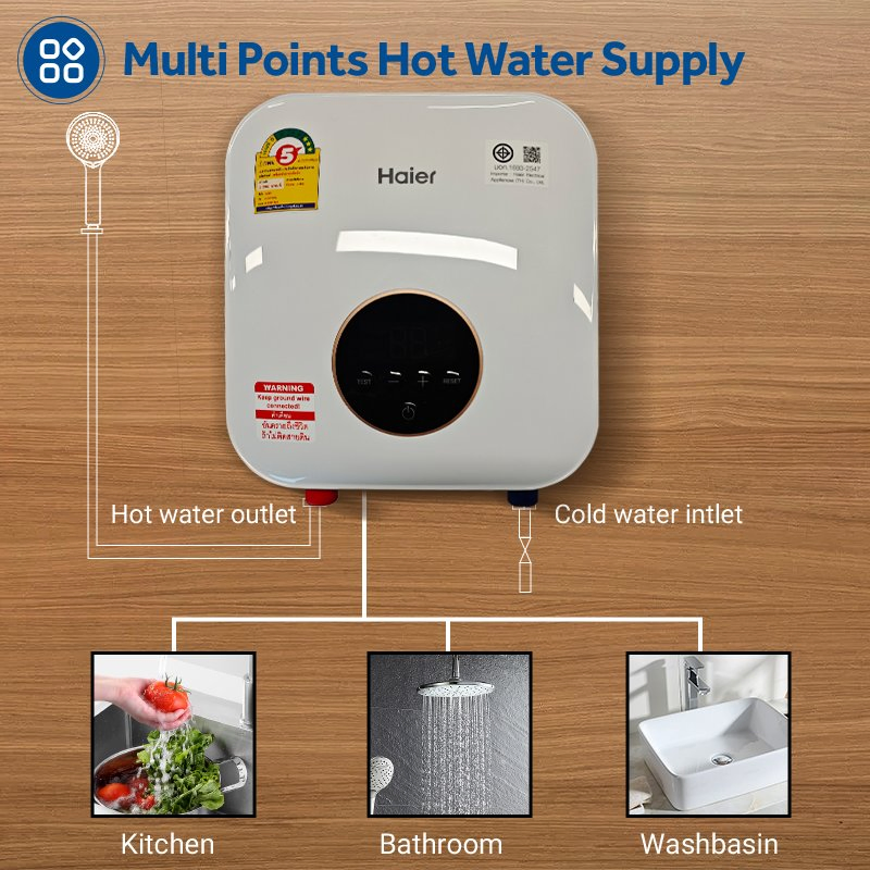 Haier Intelligent Control Under Kitchen Sink Small Instant Geyser Electric Tankless Hot Water Heater