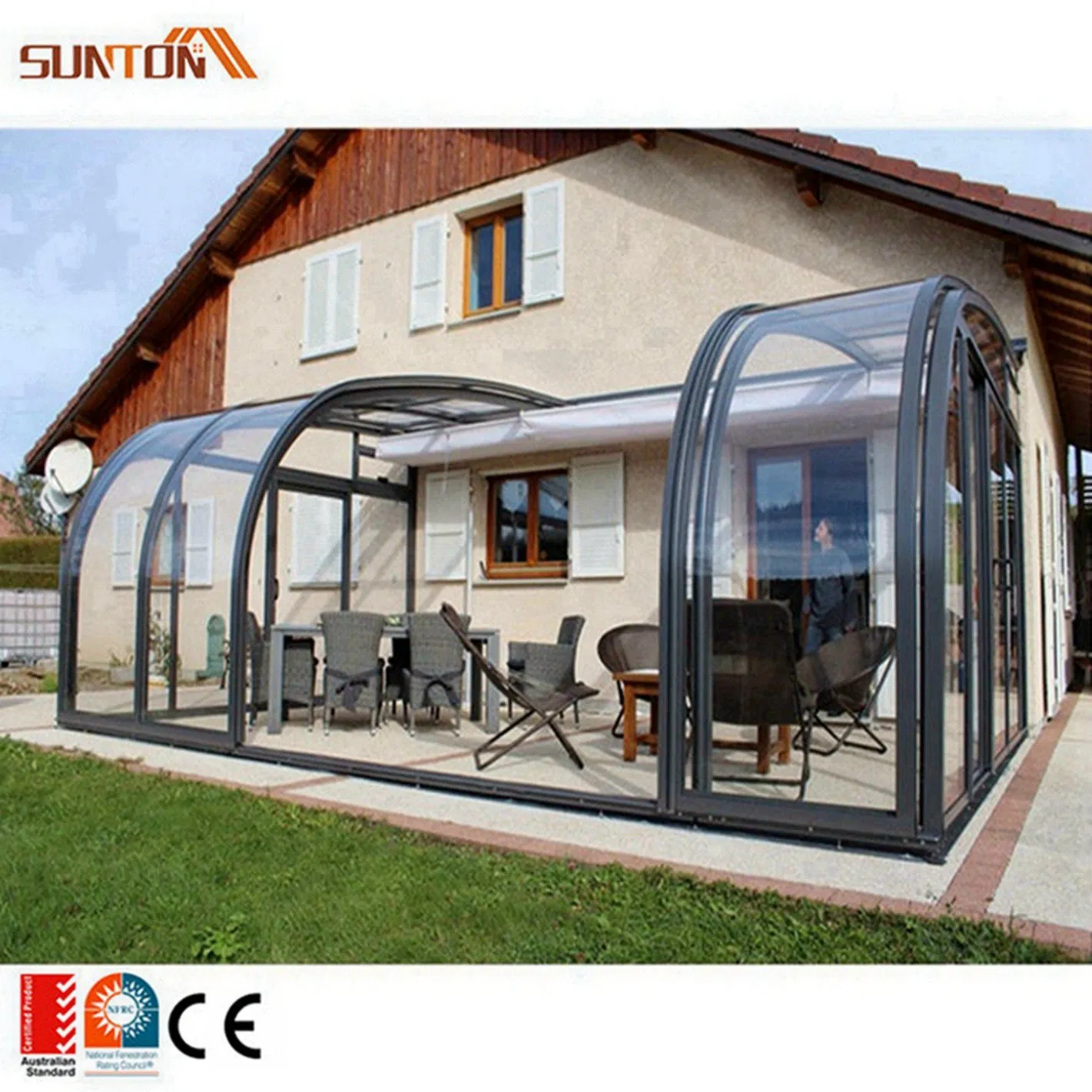 Prefabricated Steel Structure Building Sunrooms & Glass Houses Polygon Garden House Sunrooms Glass House