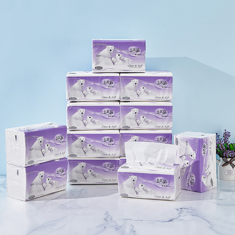 Wholesale Natural White Extra Soft 4 Ply Factory Price Facial Tissue