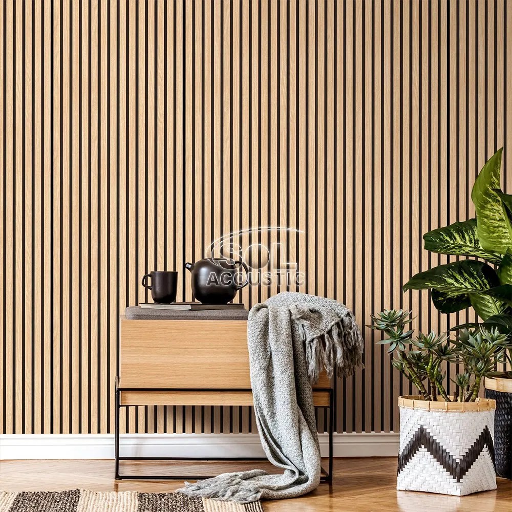 Sol Acoustic Wall Covering Wood Veneer Felt Acoustic Board Panel