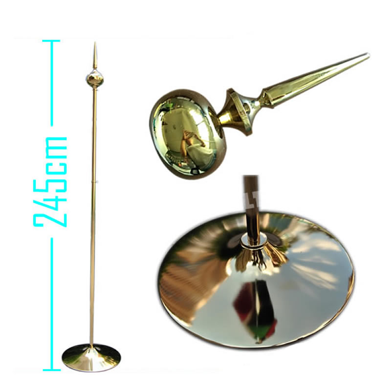 245cm High Quality Steel Golden Official Indoor Flagpole Stand