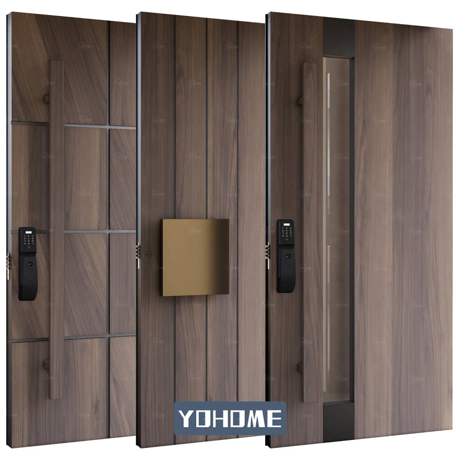 American Latest Design Wood Single Main Entrance Door Design Luxury Villa Exterior Door Pivot Principal Solid Wooden Front Doors