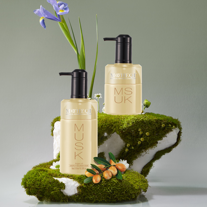 Mocheqi Moroccan Argan Oil Shampoo and Conditioner Set Deep Nourishing Moisturizing Hair Care