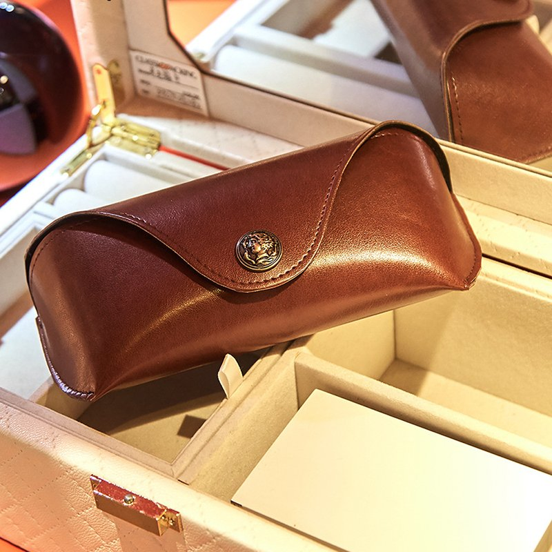 Ea097 Wholesale Vegetable Tanned Leather Spectacle Eyeglasses Pouch Custom Eyeglass Sunglasses Cases Luxury Unique Travel Logo Sun Eye Glasses Case