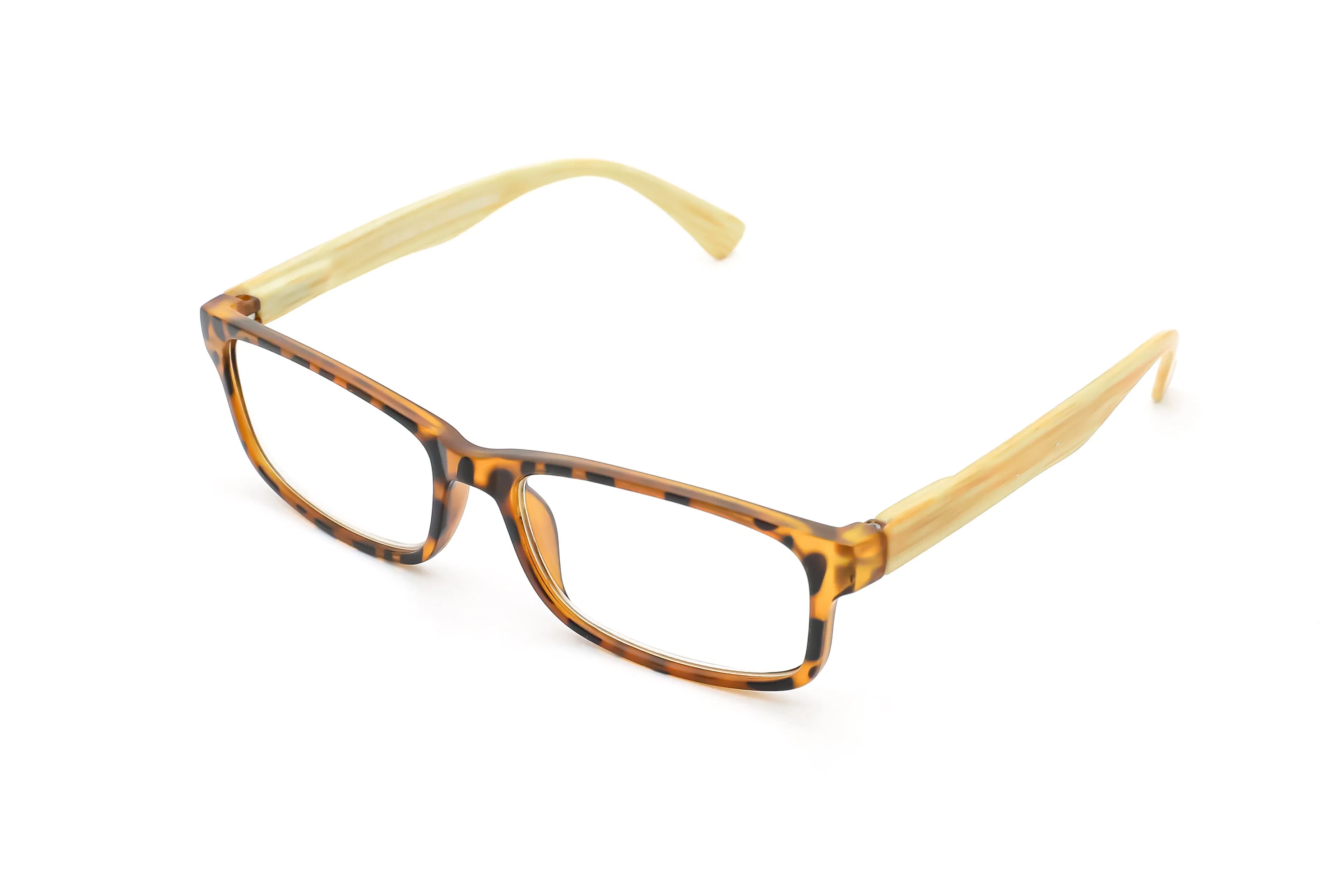 Classic Square PC Reading Glasses with Transfer Wooden Grain Pattern