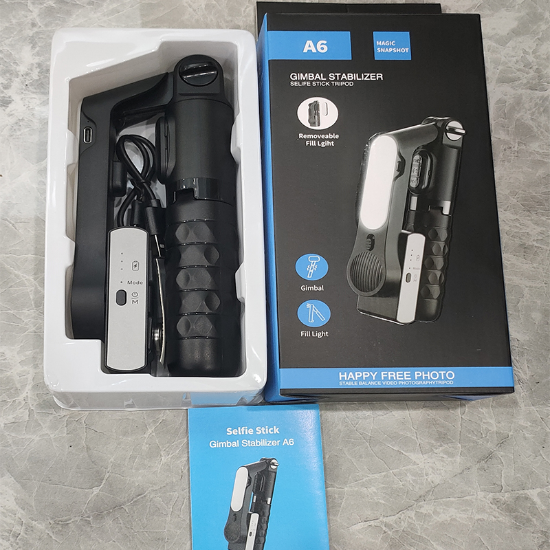 Стабилизатор-селфи палка A6 с подсветкой