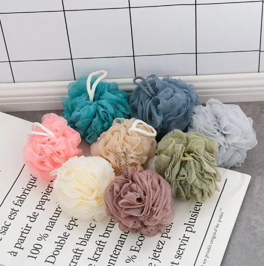 Bath Shower Loofah Sponge 60g 70g 80g Bath Mesh Pouf Shower Ball Body Scrubber Exfoliating Bath Sponge