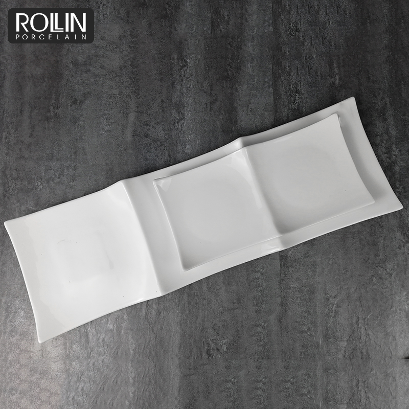 Dishwasher Safe Porcelain Special Appetizer Plates Divided Plates