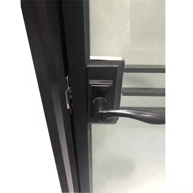 Simple Design Narrow Frame Aluminum Tempered Glass Interior Swing Door for Toilet, Bathroom and Room Casement Door